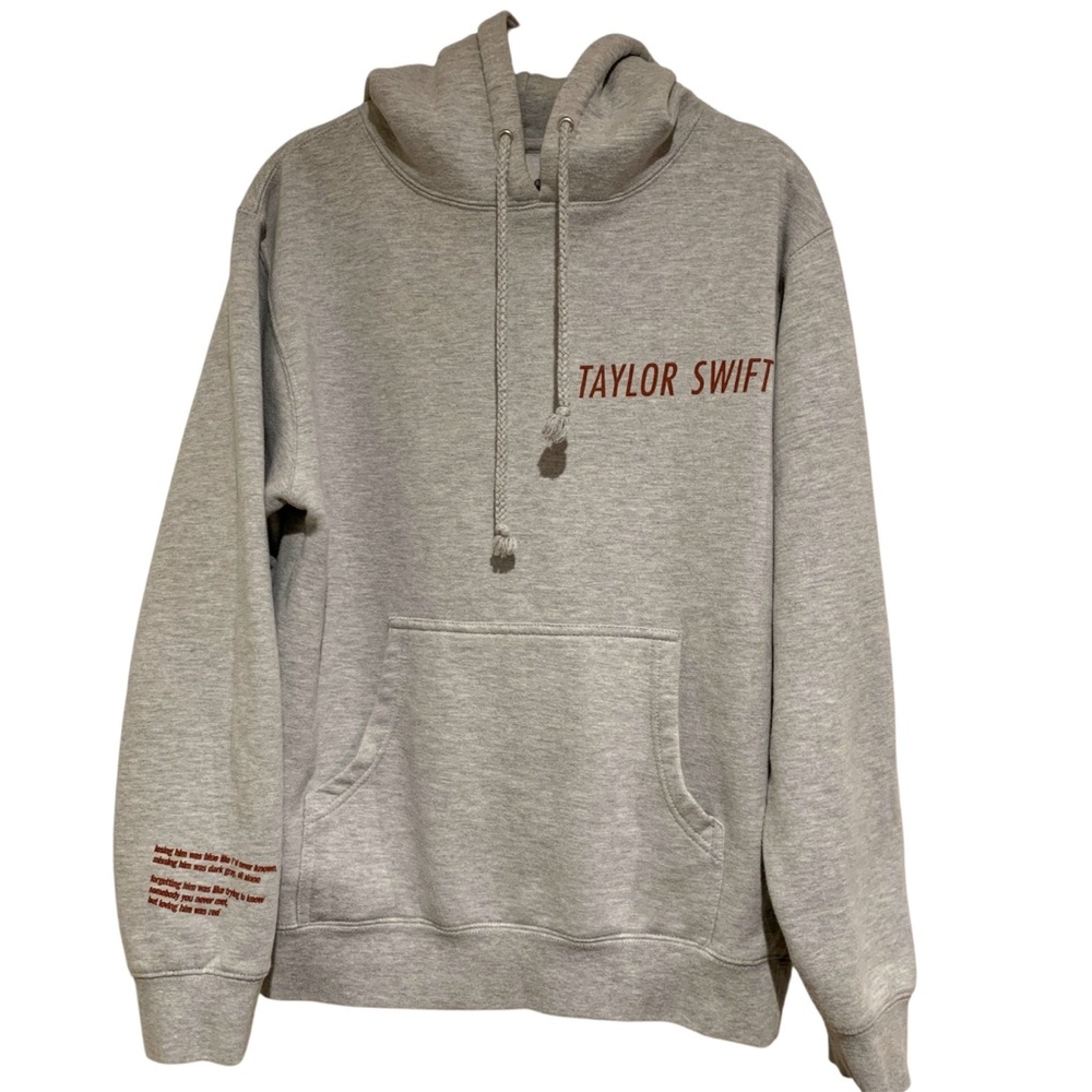 Taylor Swift Loving Him Was Red Gray Hoodie Sweatshirt 2021 Size SMALL EUC